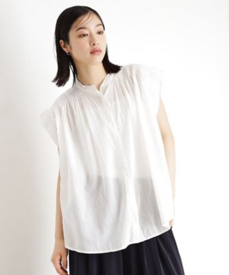 ＜THE SHOP TK (Women)＞シャーリングブラウス【洗える】（２００２３９７５３２）
