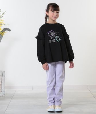 【１３０－１５０ｃｍ／洗える／姉妹リンク可】お袖フリルがアクセント　アソートプリントスウェット（２００２３９７５５４）