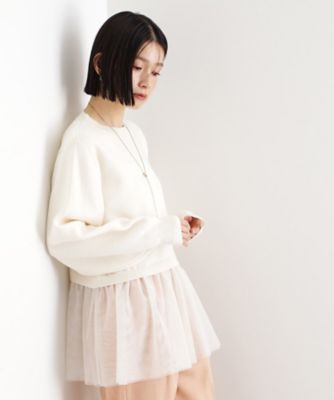 7色展開】チュールハイネックプルオーバー | mystic