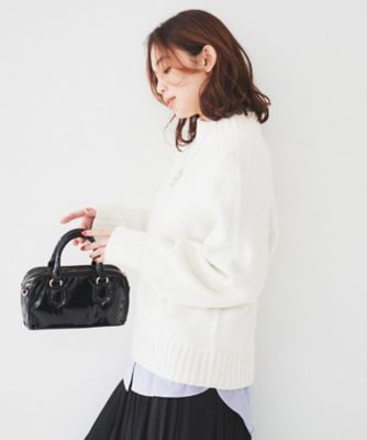 洗える】ミドルゲージ モックネックニット（2002397697