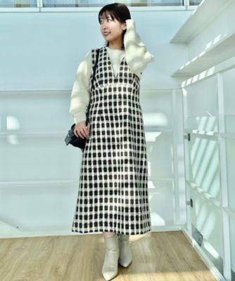 【オトナ女子のキレイめジャンスカ】モールチェックツイードジャンスカ（２００２３９７８３３）