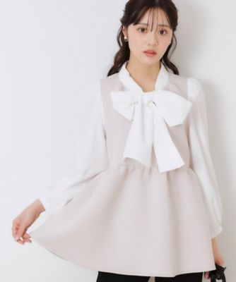 ＜COUTURE BROOCH (Women)＞ドッキングボウタイチュニック（２００２３９７８４８）