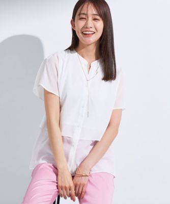 INDIVI S (Women/小さいサイズ)/インディヴィＳ 新色登場!【洗える/エアリー】ティアードブラウス(2002397993)