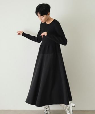 ＜OPAQUE.CLIP (Women)＞シームレスニット×フハクドッキングワンピース【洗濯機洗い可】（２００２４０４６０５）