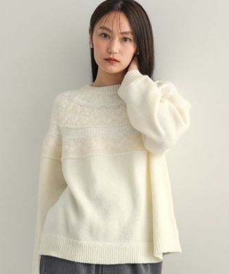 ＜OPAQUE.CLIP (Women)＞フェアアイル柄ニット【洗濯機洗い可】（２００２４０４６０８）