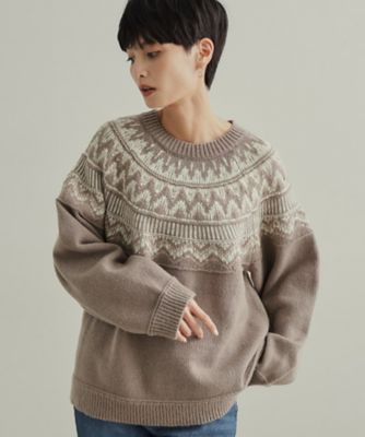 【SALE】OPAQUE.CLIP (Women)/オペークドットクリップ フェアアイル柄ニット(2002404608) チャ142 トップス【三越伊勢丹/公式】