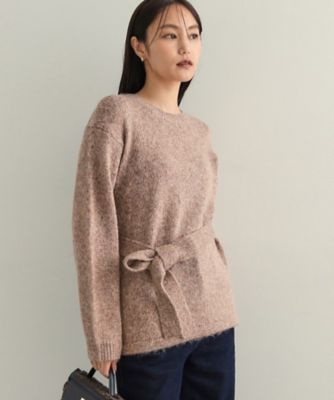 【SALE】OPAQUE.CLIP (Women)/オペークドットクリップ ウエストベルト付きヘアリーラメニット(2002404609) ピンク671 トップス【三越伊勢丹/公式】