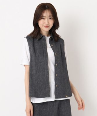 ＜CORDIER (Women)＞【Ｍ～４Ｌサイズ／ストレッチ／セットアップ】アサレック　デニムライクベスト（２００２４０４６１３）
