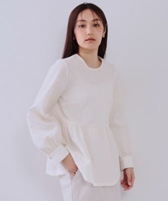 ＜OPAQUE.CLIP (Women)＞《通勤・セレモニー対応》ジャカードペプラムブラウス【洗濯機洗い可】（２００２４０４９７１）