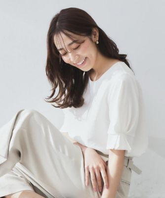 《８色展開／ＸＳ－ＬＬサイズ》タックパフスリーブブラウス【洗濯機洗い可／吸水速乾／防シワ／抗ピル】（２００２４０５１０６）