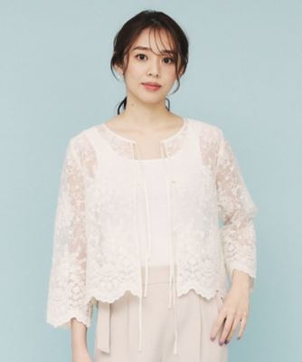 刺繍リボンシアーブラウス【洗濯機洗い可】（２００２４０５２４６）