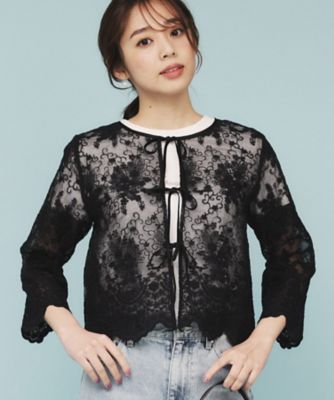 刺繍リボンシアーブラウス【洗濯機洗い可】（２００２４０５２４６）