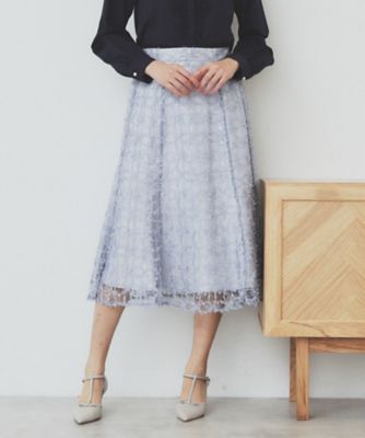 フラワーレース刺繍マーメイドスカート【洗濯機洗い可】（２００２４０５３９７）