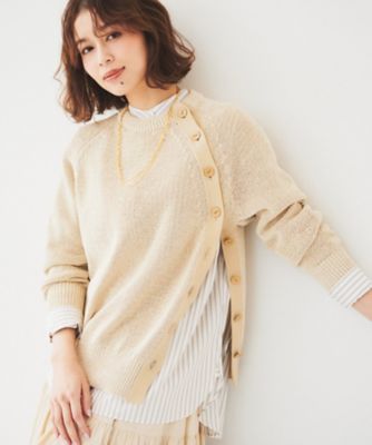 【SALE】【送料無料】UNTITLED L (Women/大きいサイズ)/アンタイトルL【手洗い可/春夏素材】ミックスカラー プルオーバーニット(2002405518) ベージュ051 衣料品【三越伊勢丹/公式】