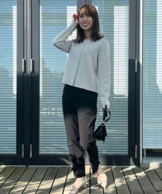 【２０２５春新作！ラクチンきれい見えパンツ】リボンハイパーストレッチパンツ（２００２４０５６１０）