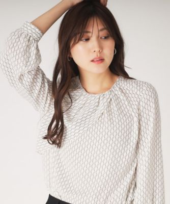 ＜COUP DE CHANCE (Women)＞【洗える／日本製】柄ブラウス（２００２４０５８１７）