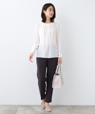 春SALE！【日本製／トリアセテート混】タックデザイン