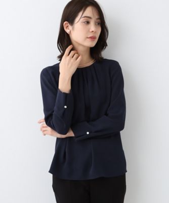 春SALE！【日本製／トリアセテート混】タックデザイン
