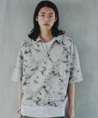 ＜tk. TAKEO KIKUCHI (Men)＞ヴィンテージライクハーフジップポロシャツ（２００２４０５８６０）