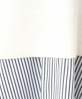 春SALE／E‐QUALITY】異素材ドッキングプルオーバー