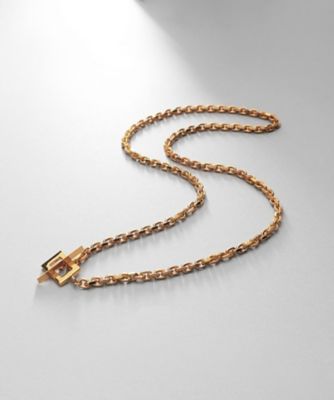 ＜COCOHNIK ONKITSCH (Women)＞シルバー　カットケーブルチェーン　レクタングルマンテルネックレス（４８ｃｍ）　ＧＰ（２００２４０６１０８）
