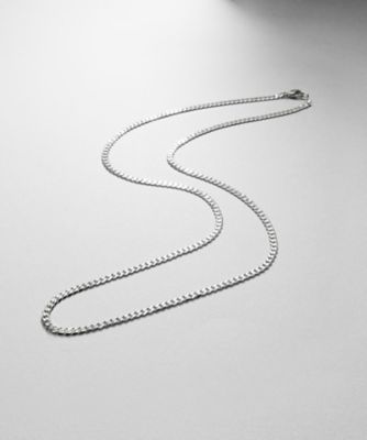 ＜COCOHNIK ONKITSCH (Women)＞シルバー　デザインチェーン　ライトフラットカーブネックレス（５５ｃｍ）（２００２４０６１１２）