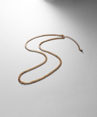 ＜COCOHNIK ONKITSCH (Women)＞シルバー　デザインチェーン　ライトフラットカーブネックレス（３８ｃｍ）　ＧＰ（２００２４０６１１３）