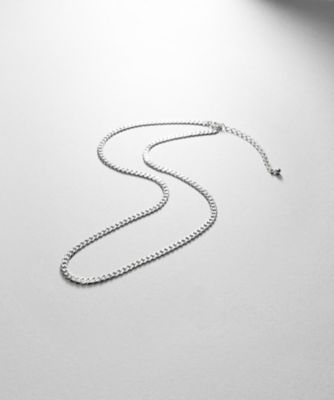 ＜COCOHNIK ONKITSCH (Women)＞シルバー　デザインチェーン　ライトフラットカーブネックレス（３８ｃｍ）（２００２４０６１１４）