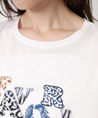 【Ｍ～４Ｌサイズ】刺繍＆スパンコール　ロゴデザインＴシャツ（２００２４０６７７２）