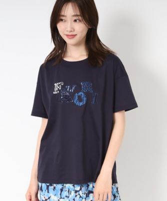 【Ｍ～４Ｌサイズ】刺繍＆スパンコール　ロゴデザインＴシャツ（２００２４０６７７２）