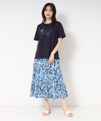 【Ｍ～４Ｌサイズ】刺繍＆スパンコール　ロゴデザインＴシャツ（２００２４０６７７２）