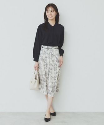 《美人百花掲載》アシンメトリーボウタイブラウス【洗濯機洗い可／防シワ】（２００２４０６８２０）