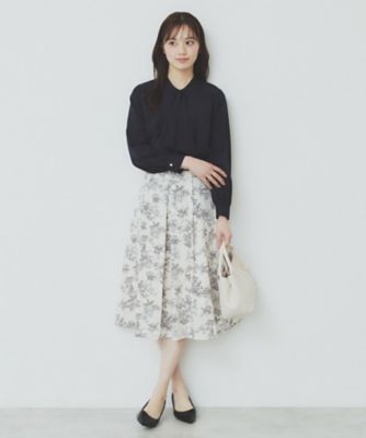 《美人百花掲載》アシンメトリーボウタイブラウス【洗濯機洗い可／防シワ】（２００２４０６８２０）