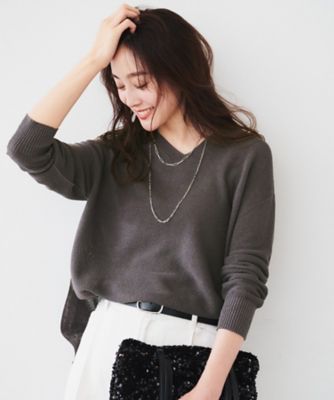 「UNTITLED」 長袖ニット 02 グレー レディース 楽天市場】ニット レディース トップス 長袖 セーター 秋冬 5GG