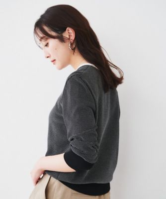【配色カラー／アンサンブル可能】きれいめ七分袖ニット（２００２４０９１１１）