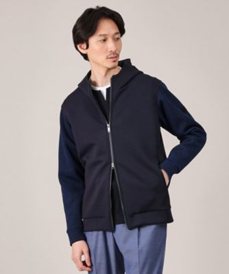 Made in JAPAN】ニットスリーブ ジップアップ パーカ