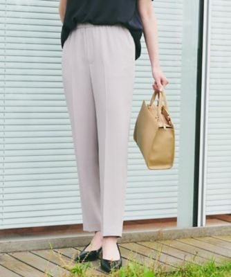 【SALE】【送料無料】UNTITLED L (Women/大きいサイズ)/アンタイトルL【セットアップ可能/接触冷感/イージーケア/ウエストゴム仕様】リラクミスト テーパードパンツ(2002409252) ベージュ052 パンツ・ズボン【三越伊勢丹/公式】