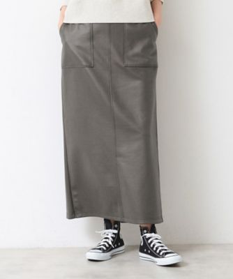 洗える】ベイカーポケット付ストレートスカート（S～L