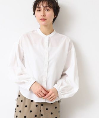 ＜Dessin (Women)＞【洗える】バンドカラー袖デザインシャツ（Ｓ～Ｌ）（２００２４０９７９３）