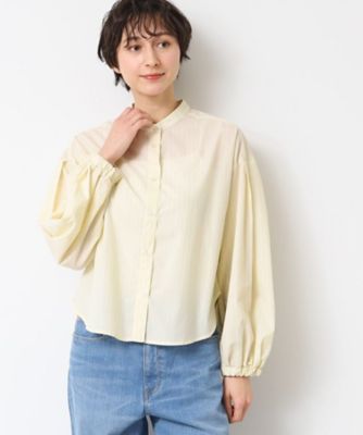 Dessin (Women)/デッサン 【洗える】バンドカラーストライプシャツ（ＸＳ～Ｌ）（２００２４０９７９６）