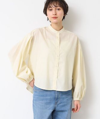【洗える】バンドカラーストライプシャツ（ＸＳ～Ｌ）（２００２４０９７９６）