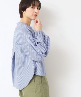 【洗える】バンドカラーストライプシャツ（ＸＳ～Ｌ）（２００２４０９７９６）