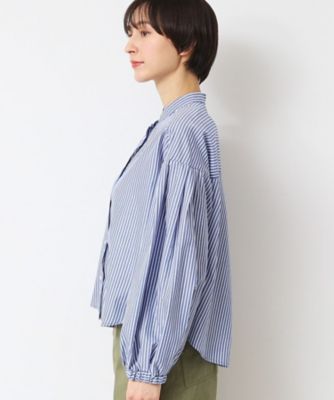 【洗える】バンドカラーストライプシャツ（ＸＳ～Ｌ）（２００２４０９７９６）