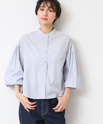 【洗える】バンドカラーストライプシャツ（ＸＳ～Ｌ）（２００２４０９７９６）