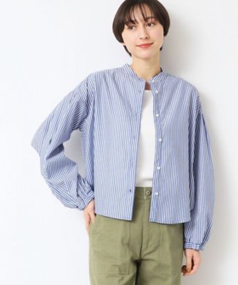 【洗える】バンドカラーストライプシャツ（ＸＳ～Ｌ）（２００２４０９７９６）