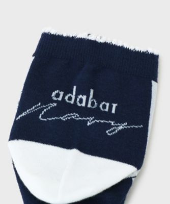 【新レーベル　ＡＤＡＢＡＴ　ＮＡＶＹ】サイドラインショートソックス（２００２４１１３２７）