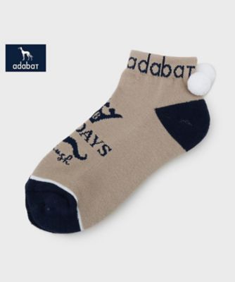 【新レーベル　ＡＤＡＢＡＴ　ＮＡＶＹ】ボンボンベリーショートソックス（２００２４１１３２８）