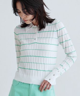 ＜GALLEST (Women)＞シアーボーダーポロニット（２００２４１１５９２）