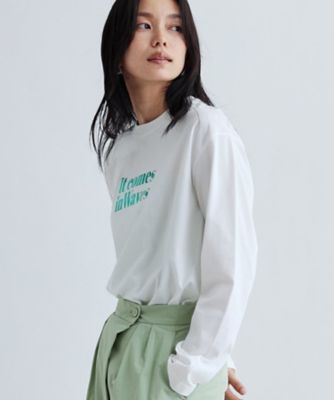 GALLEST (Women)/ギャレスト メタリックロゴロングスリーブTシャツ(2002411602)