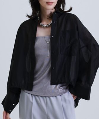 【SALE】GALLEST (Women)/ギャレスト シアーローンステンカラーシャツ/シアーシャツ/シアートップス(2002411623) クロ019 【三越伊勢丹/公式】